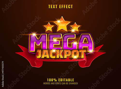 3d mega jackpot winner awards with star and ribbon text effect