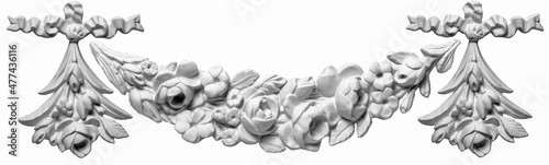 decoration item made of white plaster