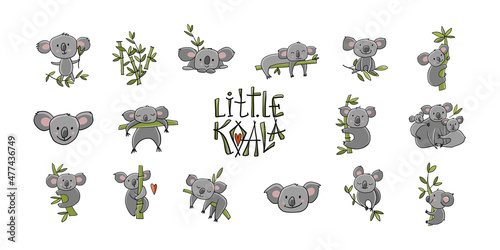 Little Koala Family. Collection for your design