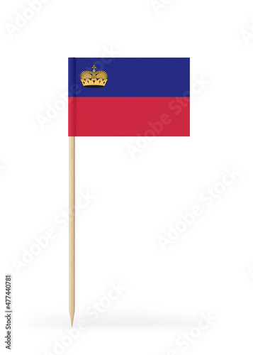 Small Flag of Liechtenstein on a Toothpick