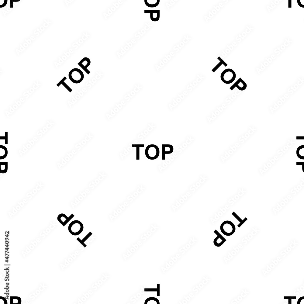 Seamless pattern of repeated black top symbols. Elements are evenly spaced and some are rotated. Vector illustration on white background Seamless pattern of repeated black top symbols. Elements are evenly spaced and some are rotated. Vector illustration on white background