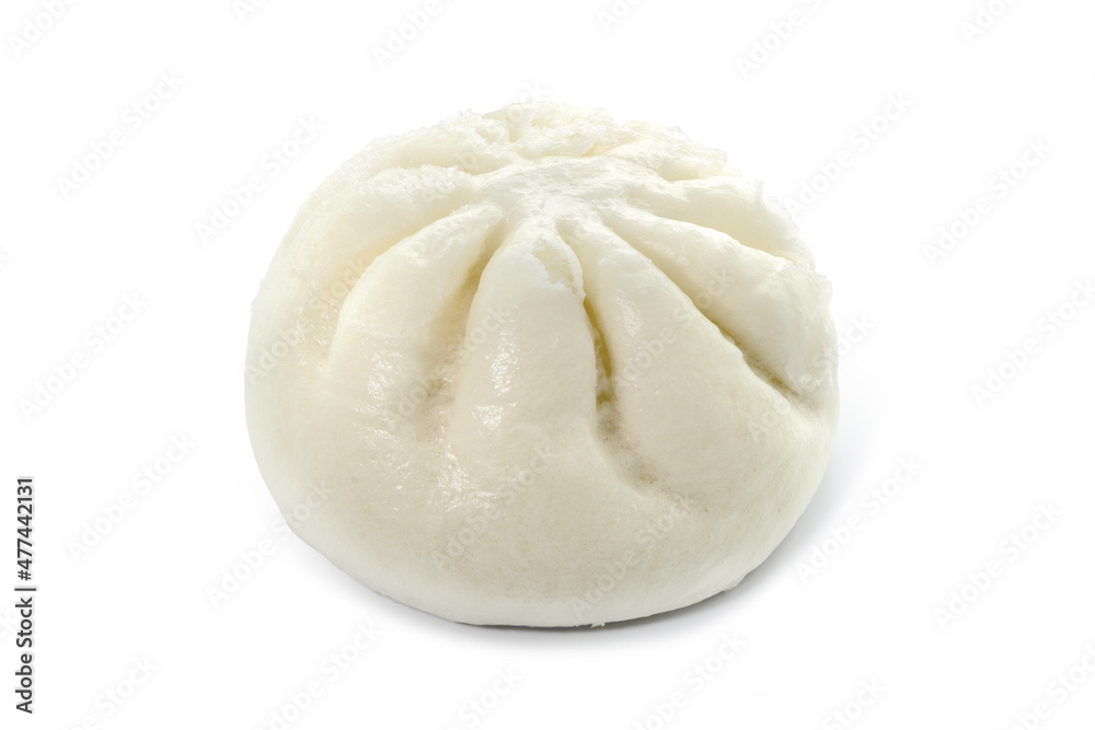 steamed pork buns isolated on white background. steamed pork buns is a kind of Chinese dim sum.