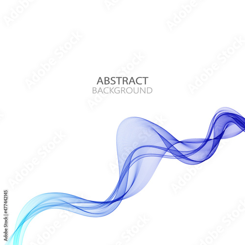 Abstract White Background Vector business Design Smoke Blue Wave