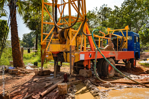 Water well drilling - borewell borehole drilling digging photo