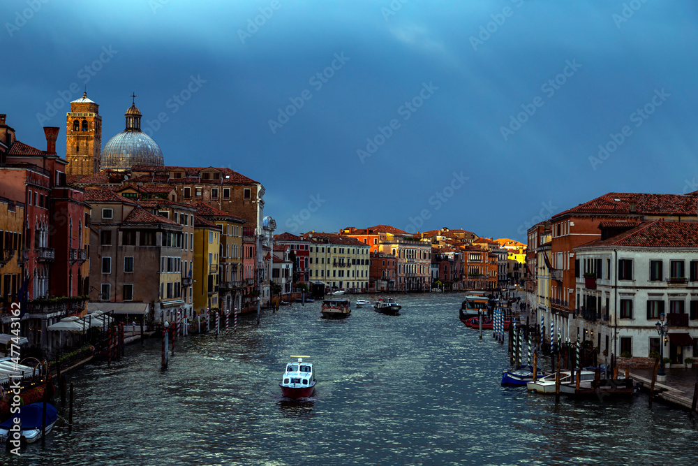 cityscape of Europe  ,beautiful landscape photography of Venice , old historical buildings and churches in Italy  