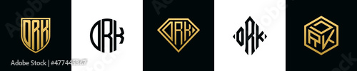 Initial letters DRK logo designs Bundle