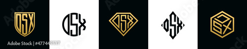 Initial letters DSX logo designs Bundle