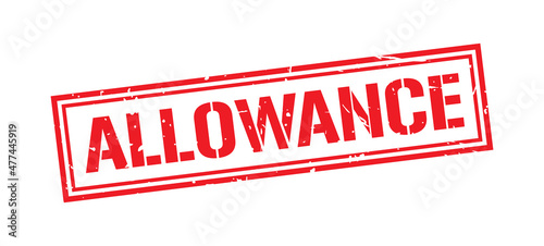 Konstfotografi Allowance word stamp symbol isolated on white background