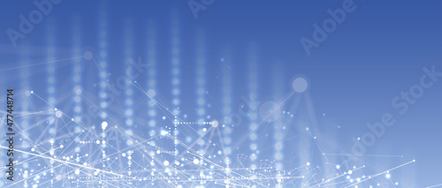 Quantum processing. Deep learning artificial intelligence. Future new technology  for business or science presentation