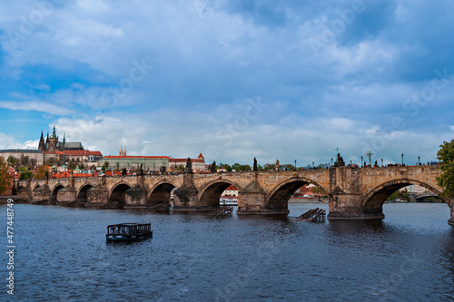 Aerial view of Charles Bridge.