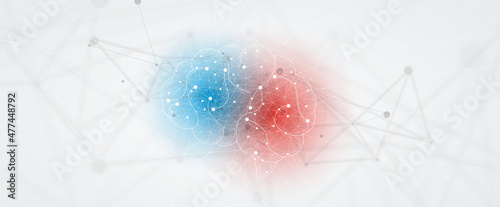 Quantum processing. Deep learning artificial intelligence. Future new technology  for business or science presentation