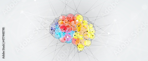 Quantum processing. Deep learning artificial intelligence. Future new technology  for business or science presentation