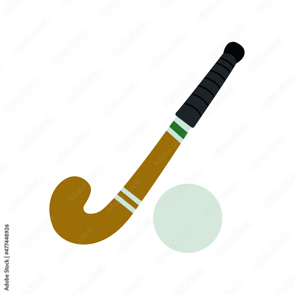 Field hockey stick and ball emoji vector illustration, Field hockey stick and ball emoji vector illustration,