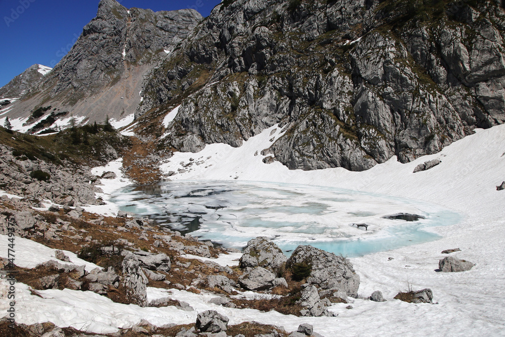 Fototapeta premium Seeleinsee lake in Bavarian Alps, near Koenigsee lake, Germany