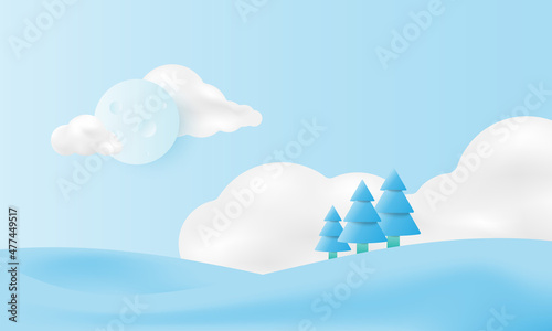 Winter landscape.Vector illustration.