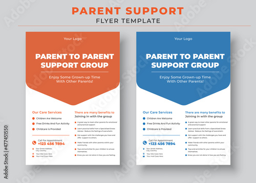 Parent Support Flyer Template, Support Group for Parent Flyer