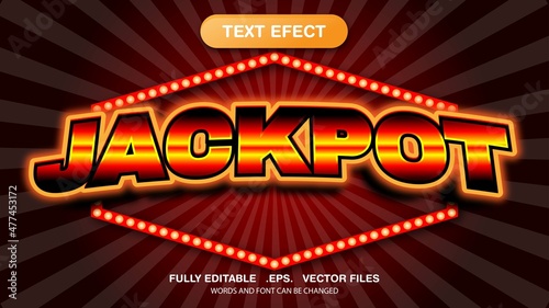 3D editable text effect and font style template, jackpot themed