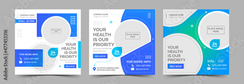 Healthcare social media post templete design for clinic