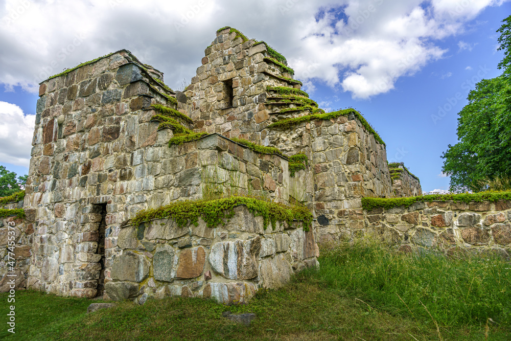 Remains of medieval church in the Swedish countryside