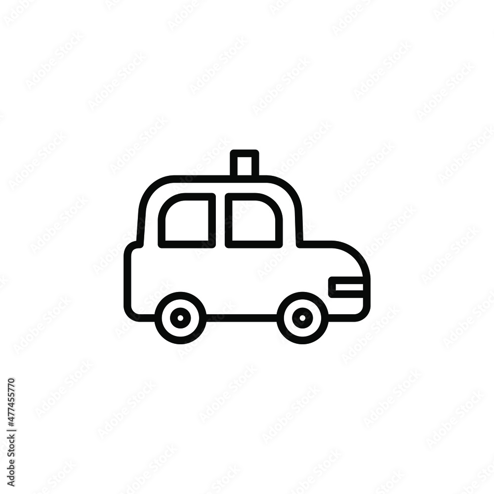 Cab, Taxi, Travel, Transportation Line Icon, Vector, Illustration, Logo Template. Suitable For Many Purposes.