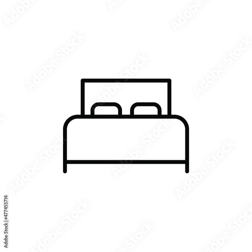 Bed  Bedroom Line Icon  Vector  Illustration  Logo Template. Suitable For Many Purposes.