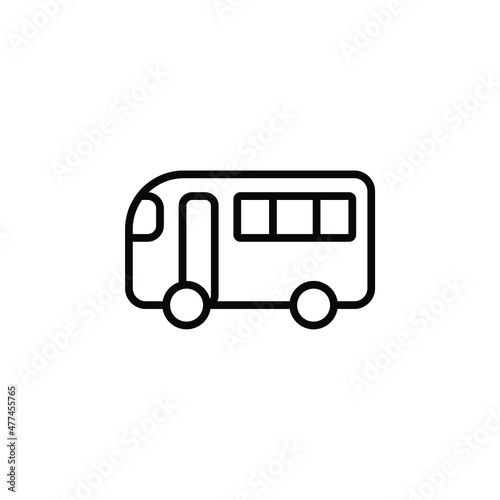 Bus, Autobus, Public, Transportation Line Icon, Vector, Illustration, Logo Template. Suitable For Many Purposes.