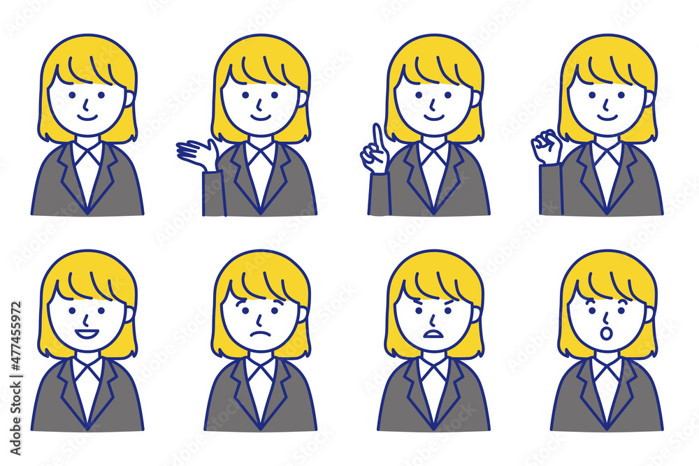女性 スーツ 会社員 ビジネス イラスト ベクター AI 素材