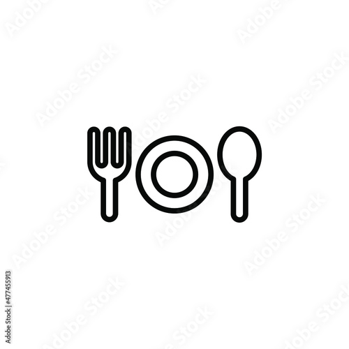 Restaurant, Food, Kitchen Line Icon, Vector, Illustration, Logo Template. Suitable For Many Purposes.