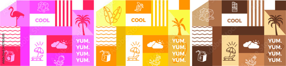 Naklejka premium Summer colorful patterns