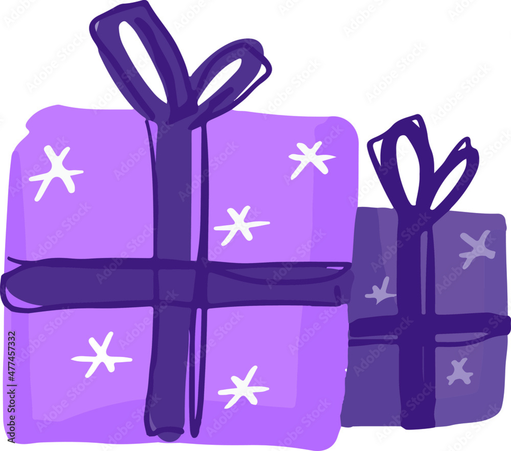 purple gift boxes with bows