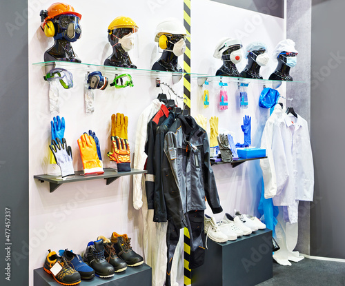 Work protective clothing for industry in store photo