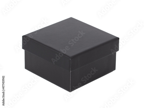 Black gift box on a white background.