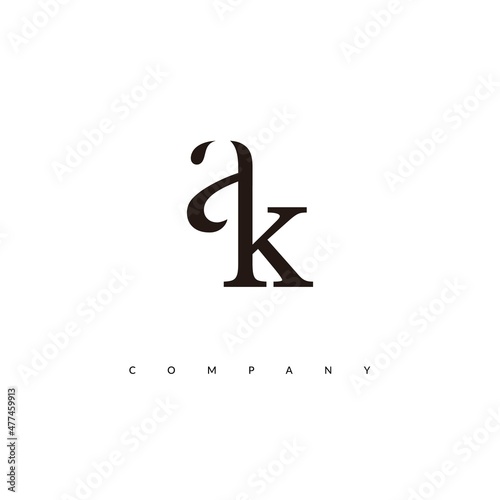 Initial AK Logo Design Vector