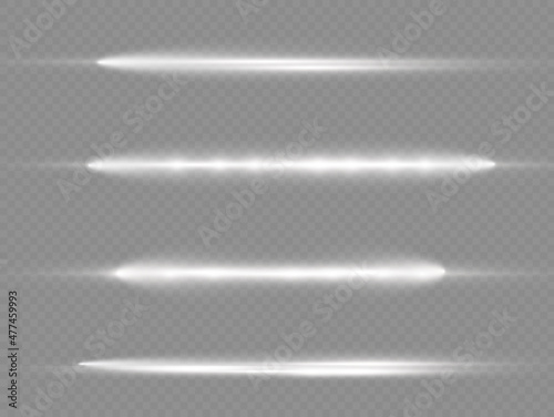 Horizontal light rays  flash white horizontal line