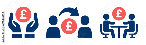 Pound currency icon collection. Pound money symbol, business financial concept
