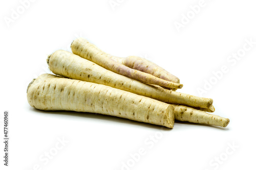 Parsley root isolated on white background