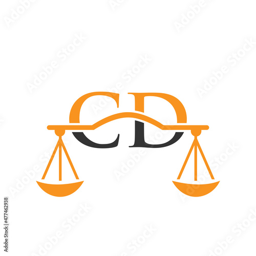 Law Firm Letter CD Logo Design. Lawyer, Justice, Law Attorney, Legal, Lawyer Service, Law Office, Scale, Law firm, Attorney Corporate Business CD Initial Letter Logo Template