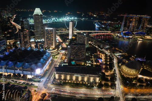 Night Areal view of Singapore