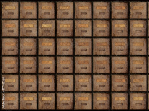 3d rendering of antique chest used to store chinese medicinal herbs