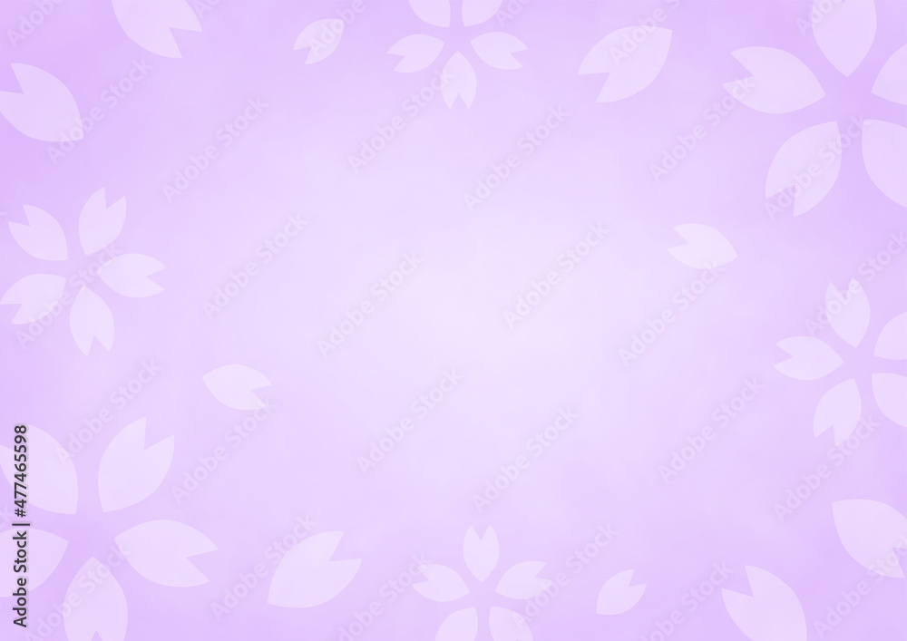 背景　中央グラデーション　サクラ　紫