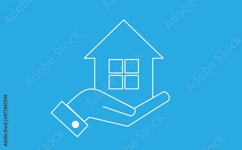 icona, mano, casa, immobiliare, 