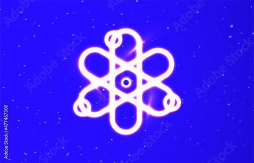 Atom molecule line neon private collection. Upload unique super bright neon creative molecule and atom vector. Light burst. Design element linear neon icon. Great ad banner every night.