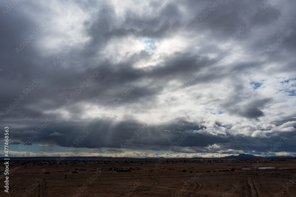 storm clouds over the desert plains