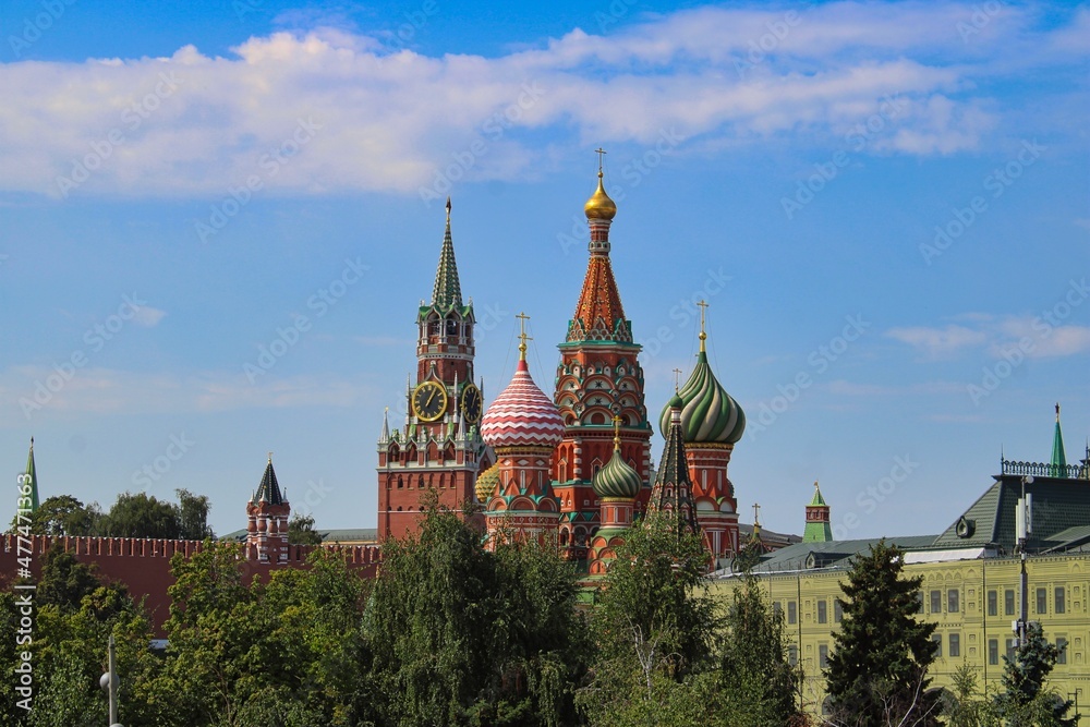 St. Basil's Cathedral at famous Red Square in the heart of Moscow in Russia St. Basil's Cathedral at famous Red Square in the heart of Moscow in Russia