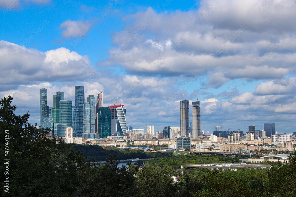 Skyline of the modern financial district of Moscow