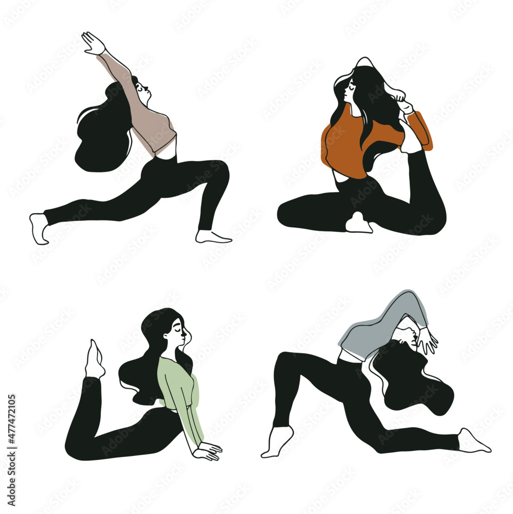 Yoga Poses Line Drawing Clipart PNG SVG Line Art Graphics for Wall Decor  Relax, Woman, Fitness, Mental, Calm Digital Instant Download - Etsy