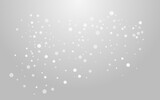 White Snowflake Vector Grey Background. Overlay