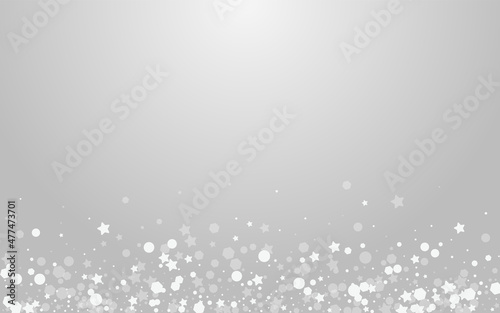 Silver Snowstorm Vector Grey Background. White