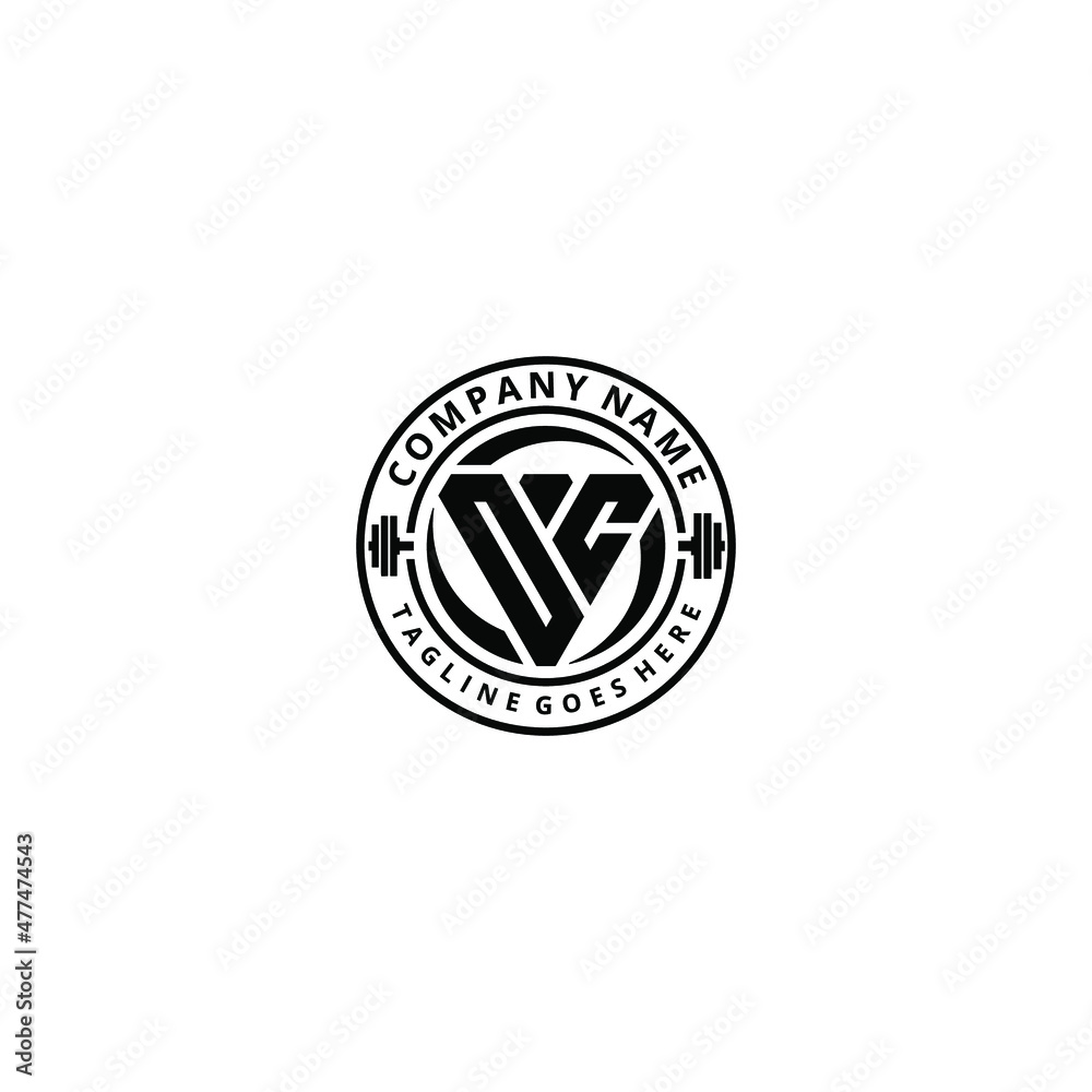 Creative modern abstract illustration DC diamond initials with circle, fitness center geometric logo design sign template Creative modern abstract illustration DC diamond initials with circle, fitness center geometric logo design sign template