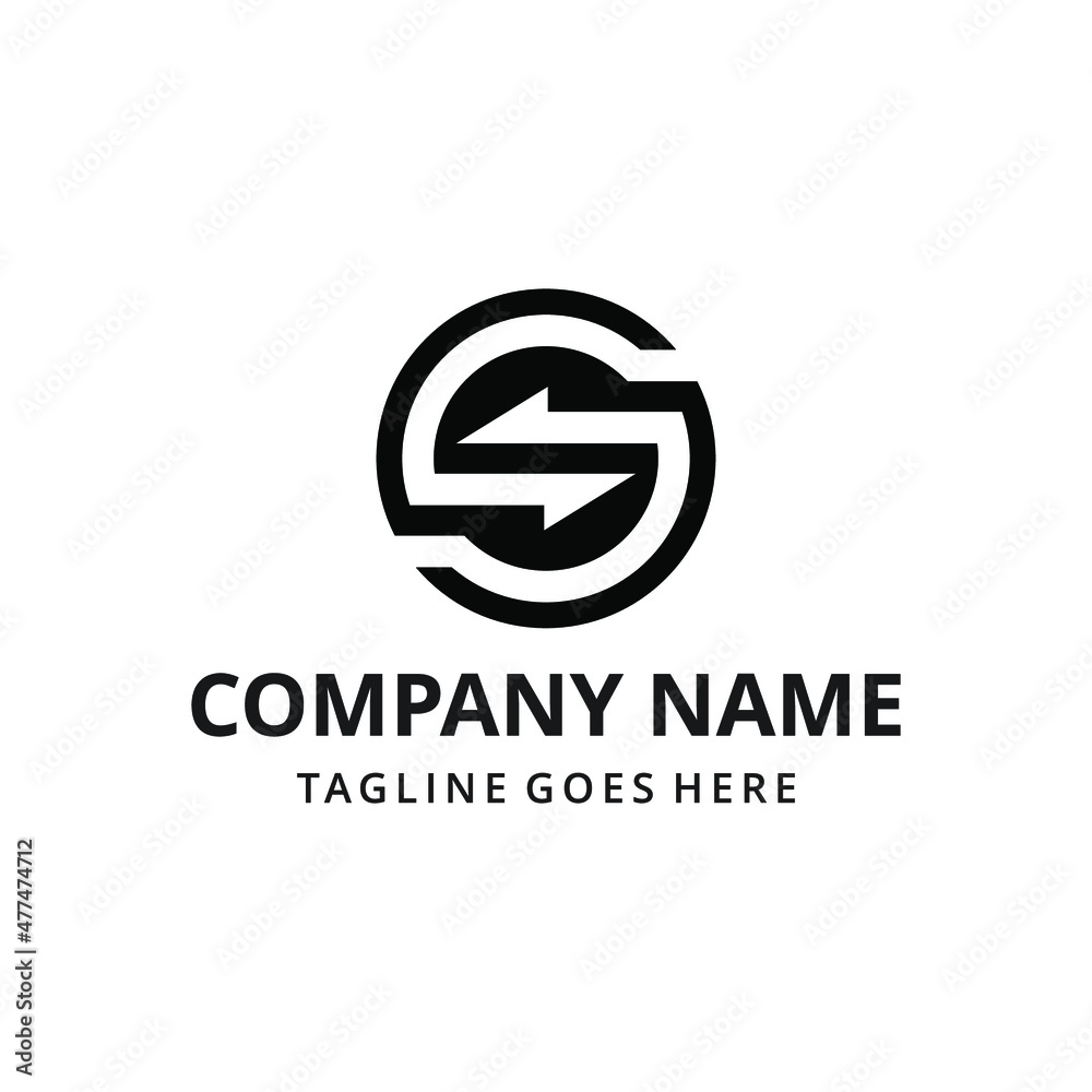 Creative modern abstract illustration initials letter S logo icon design element with circle. logo design template Creative modern abstract illustration initials letter S logo icon design element with circle. logo design template